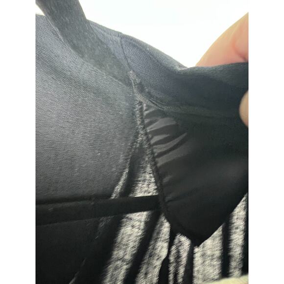 Vtg 80s New Wave Tuxedo Power Suit Blazer Secretary Work Navy Coat Dress M/L - Picture 6 of 8